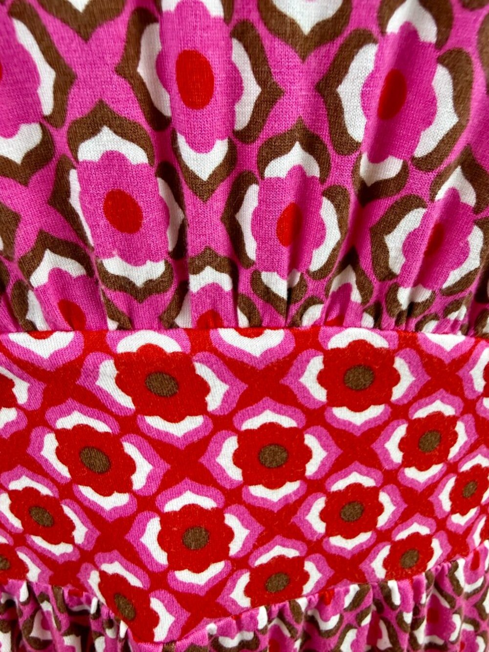 Boden Summer Dress Sleeveless Pink Multi Tile Pattern Ecovera (12) - Picture 5 of 8